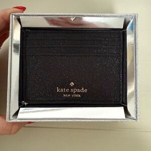 ♠️KATE SPADE black glitter cardholder